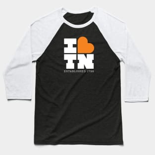 I Heart TN - White and Orange on Black Baseball T-Shirt